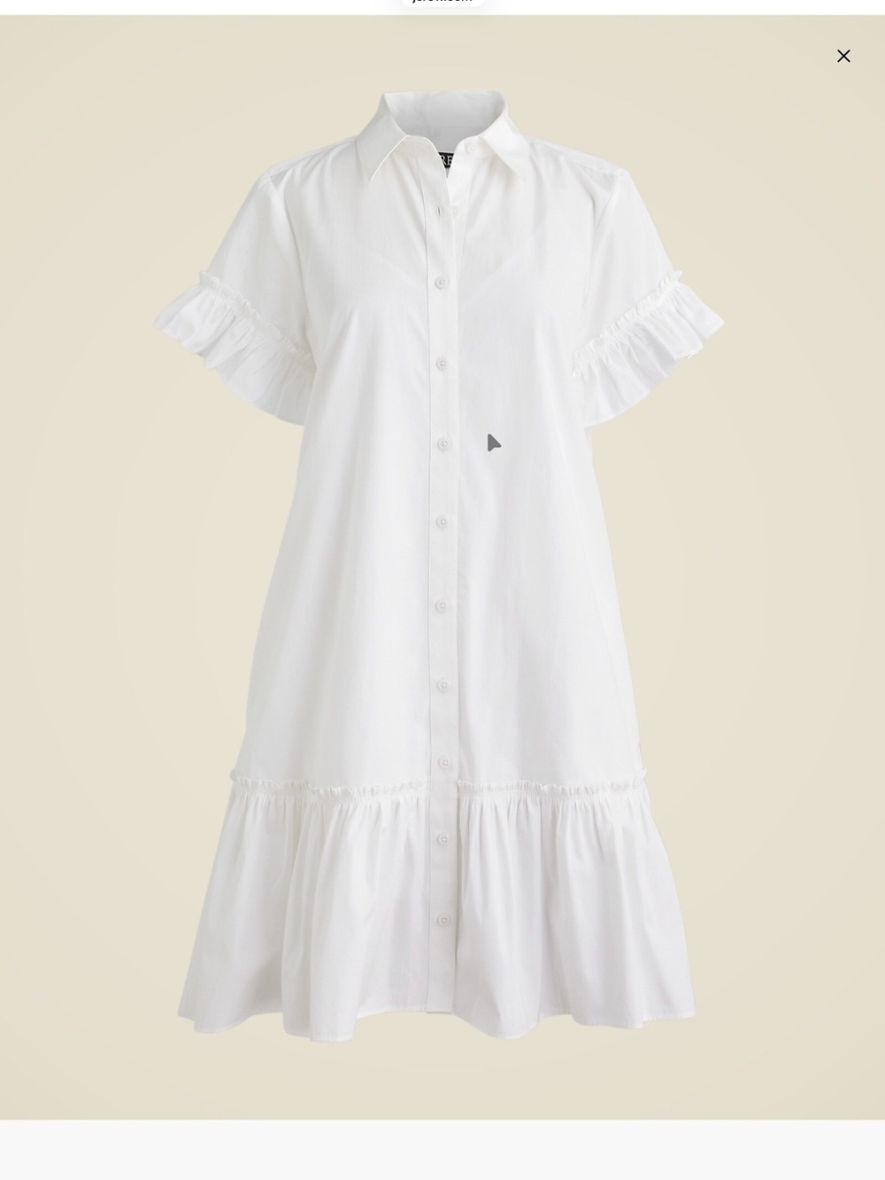J. Crew Amelia Shirt Dress Cotton Poplin in White Size Large NWT